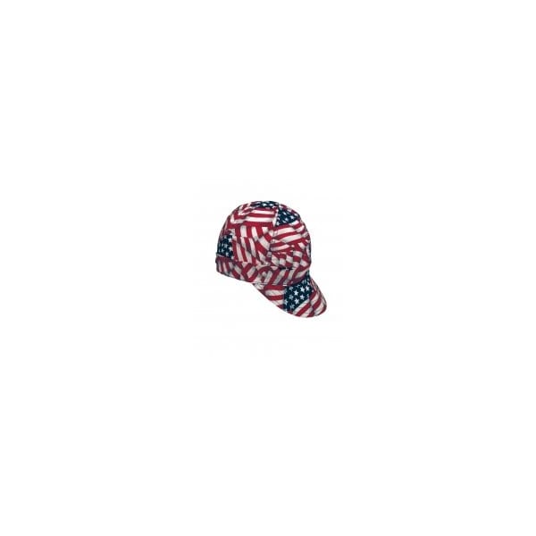 6 5/8 Usa Flag Welder Cap (3Pk)